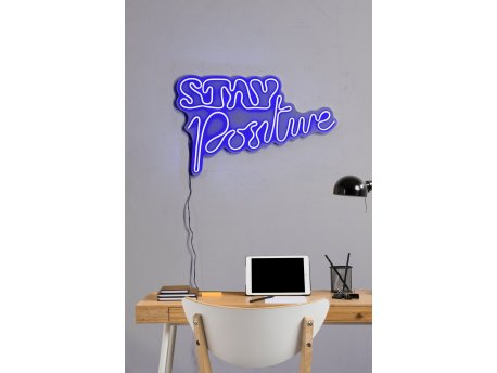 WALLXPERT Dekorativna plastična LED rasveta Stay Positive Blue