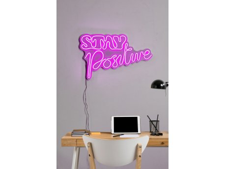 WALLXPERT Dekorativna plastična LED rasveta Stay Positive Pink