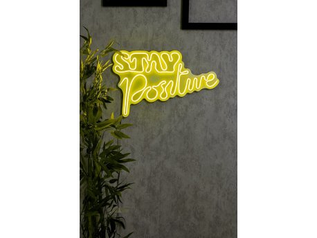 WALLXPERT Dekorativna plastična LED rasveta Stay Positive Yellow