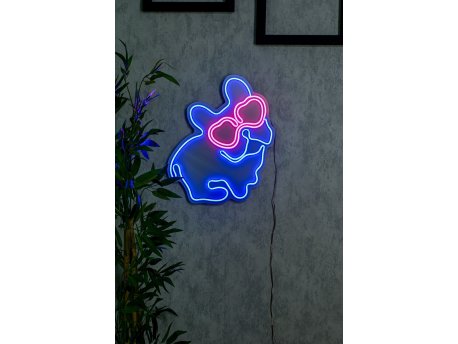WALLXPERT Dekorativna plastična LED rasveta Love Dog Blue