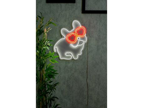 WALLXPERT Dekorativna plastična LED rasveta Love Dog White