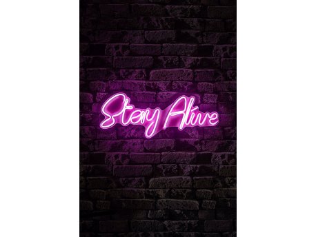 WALLXPERT Dekorativna plastična LED rasveta Stay Alive Pink