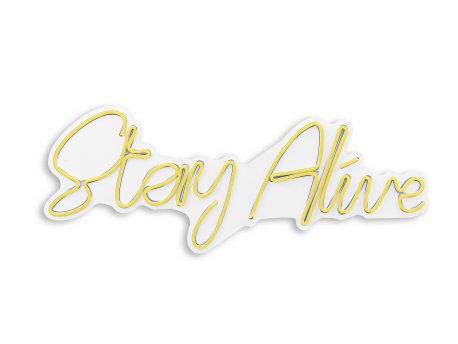WALLXPERT Dekorativna plastična LED rasveta Stay Alive Yellow