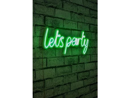 WALLXPERT Dekorativna plastična LED rasveta Lets Party Green