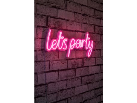 WALLXPERT Dekorativna plastična LED rasveta Lets Party Pink