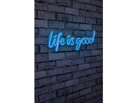 WALLXPERT Dekorativna plastična LED rasveta Life Is Good Blue