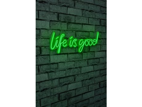 WALLXPERT Dekorativna plastična LED rasveta Life Is Good Green