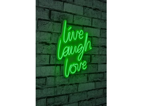 WALLXPERT Dekorativna plastična LED rasveta Live Laugh Love Green