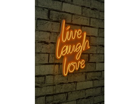 WALLXPERT Dekorativna plastična LED rasveta Live Laugh Love Yellow