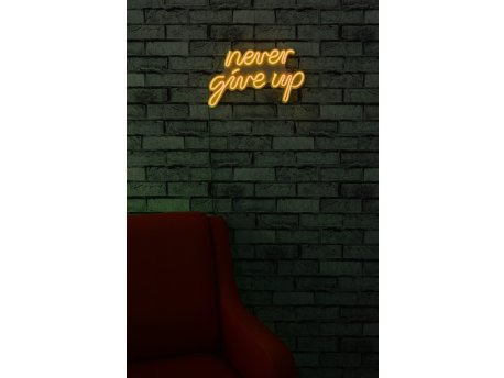 WALLXPERT Dekorativna plastična LED rasveta Never Give Up Yellow