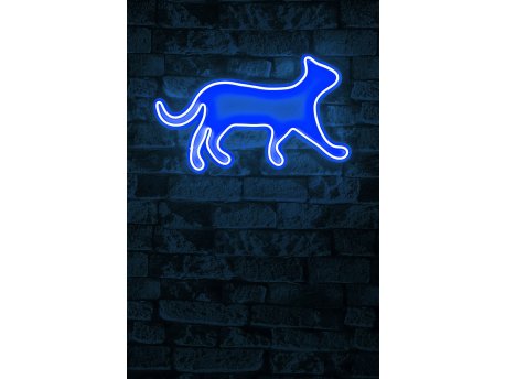 WALLXPERT Dekorativna plastična LED rasveta Kitty the Cat Blue