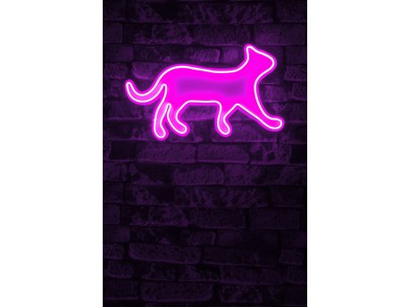 WALLXPERT Dekorativna plastična LED rasveta Kitty the Cat Pink