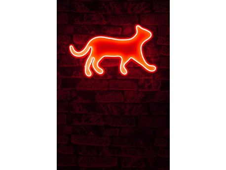 WALLXPERT Dekorativna plastična LED rasveta Kitty the Cat Red