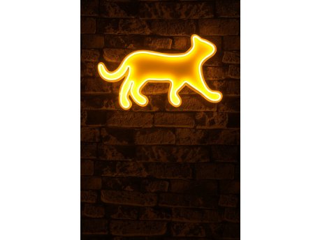 WALLXPERT Dekorativna plastična LED rasveta Kitty the Cat Yellow