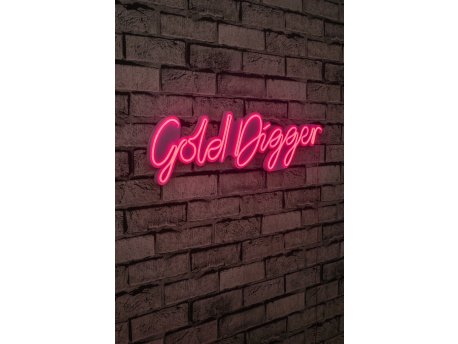 WALLXPERT Dekorativna plastična LED rasveta Gold Digger Pink