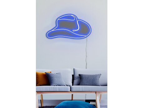 WALLXPERT Dekorativna plastična LED rasveta Cowboy Hat Blue
