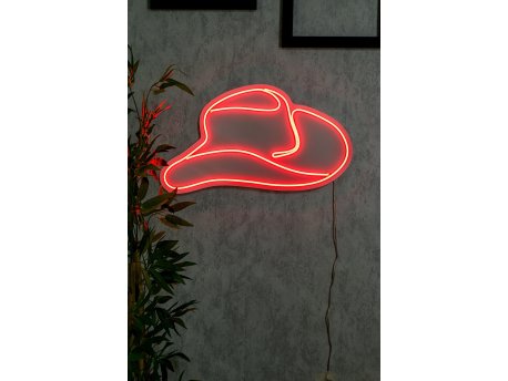 WALLXPERT Dekorativna plastična LED rasveta Cowboy Hat Red