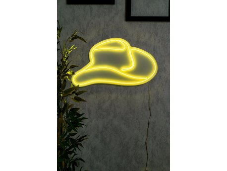 WALLXPERT Dekorativna plastična LED rasveta Cowboy Hat Yellow