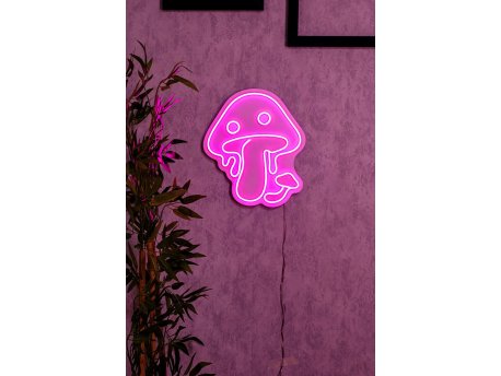 WALLXPERT Dekorativna plastična LED rasveta Mushrooms Pink