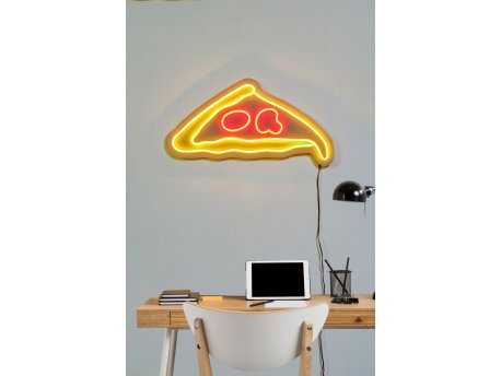 WALLXPERT Dekorativna plastična LED rasveta Pizza Slice Multicolor