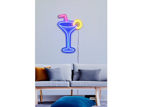 WALLXPERT Dekorativna plastična LED rasveta Cocktail Glass Multicolor