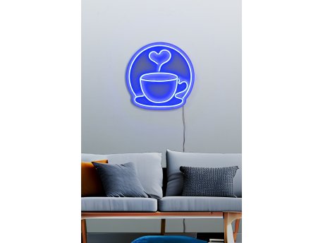 WALLXPERT Dekorativna plastična LED rasveta Coffee Cup Blue