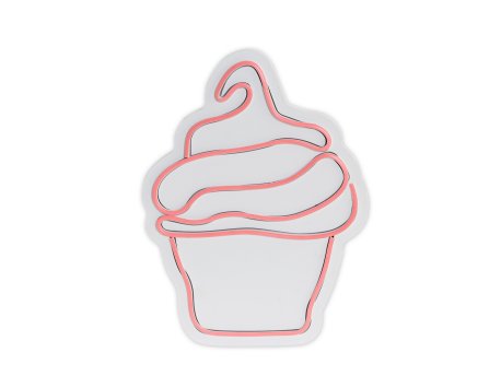 WALLXPERT Dekorativna plastična LED rasveta Cupcake Pink