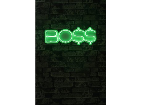 WALLXPERT Dekorativna plastična LED rasveta BOSS Green