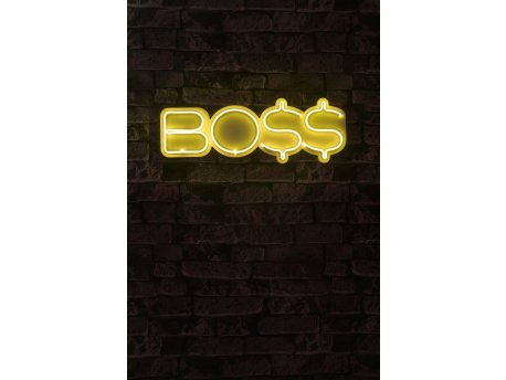 WALLXPERT Dekorativna plastična LED rasveta BOSS Yellow