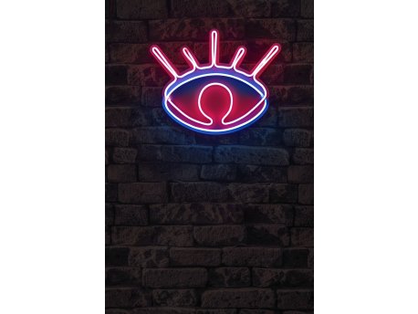 WALLXPERT Dekorativna plastična LED rasveta Evil Eye Pink