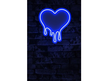 WALLXPERT Dekorativna plastična LED rasveta Melting Heart Blue