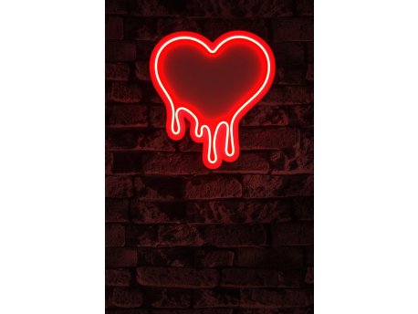 WALLXPERT Dekorativna plastična LED rasveta Melting Heart Red