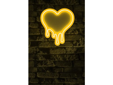 WALLXPERT Dekorativna plastična LED rasveta Melting Heart Yellow