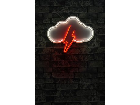 WALLXPERT Dekorativna plastična LED rasveta Thunder Storm White Red