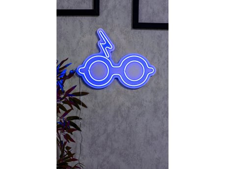 WALLXPERT Dekorativna plastična LED rasveta Glasses And Scar Blue