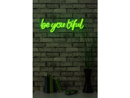 WALLXPERT Dekorativna plastična LED rasveta Be you tiful Green