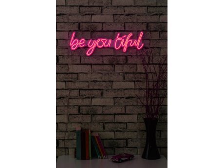 WALLXPERT Dekorativna plastična LED rasveta Be you tiful Pink