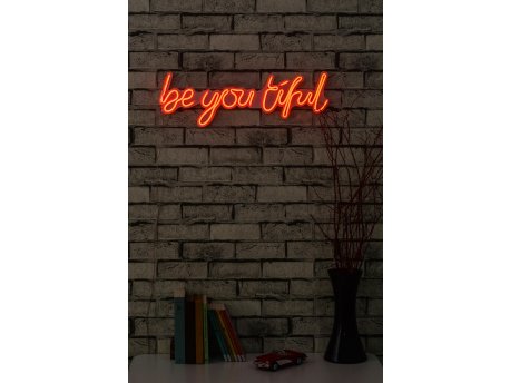 WALLXPERT Dekorativna plastična LED rasveta Be you tiful Red
