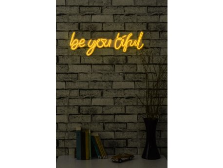 WALLXPERT Dekorativna plastična LED rasveta Be you tiful Yellow