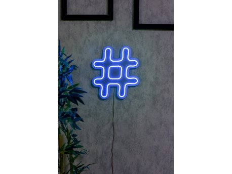 WALLXPERT Dekorativna plastična LED rasveta Hashtag Blue