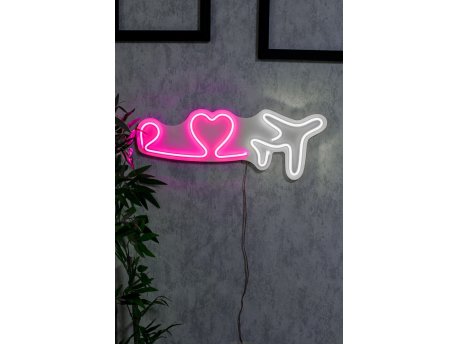 WALLXPERT Dekorativna plastična LED rasveta Love Trip Plane Multicolor