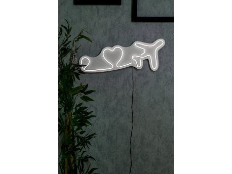 WALLXPERT Dekorativna plastična LED rasveta Love Trip Plane White