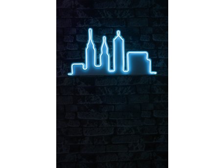 WALLXPERT Dekorativna plastična LED rasveta City Skyline Blue
