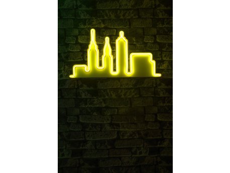 WALLXPERT Dekorativna plastična LED rasveta City Skyline Yellow