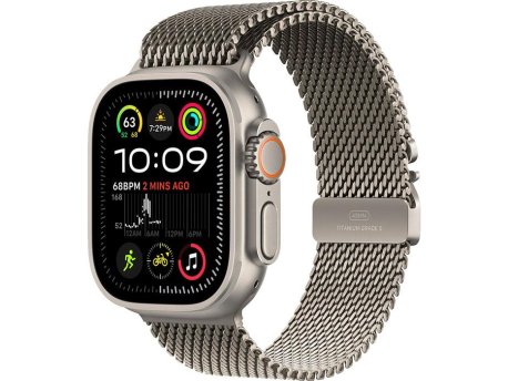 APPLE Watch Ultra2 v2 Cellular 49mm Natural Titanium Case with Natural Titanium Milanese Loop - S (mx4m3se/a)