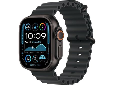 APPLE Watch Ultra2 v2 Cellular 49mm Black Titanium Case with Black Ocean Band (mx4p3se/a)