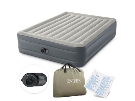 INTEX Veliki dušek na naduvavanje sa ugrađenom pumpom za dvoje