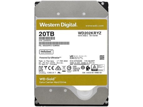 WESTERN DIGITAL Gold, 20TB, 7200rpm, 512MB (WD202KRYZ)