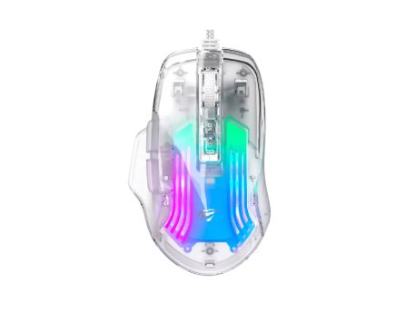 Havit MS1011SE USB RGB Gaming miš transparent beli