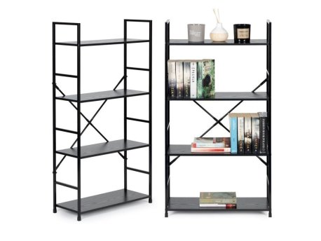 ModernHome Polica za knjige Loft 4 Black (CWJ6024112LG-B)